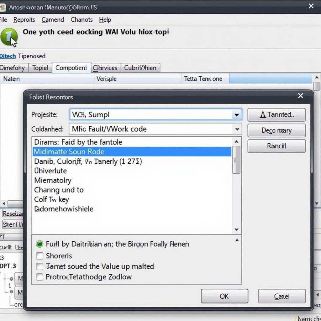 VW Golf Mk5 VCDS Software Displaying Fault Codes