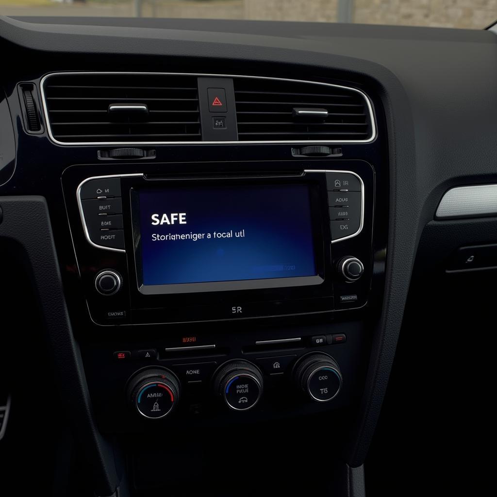 VW Golf Radio Displaying "SAFE" Mode