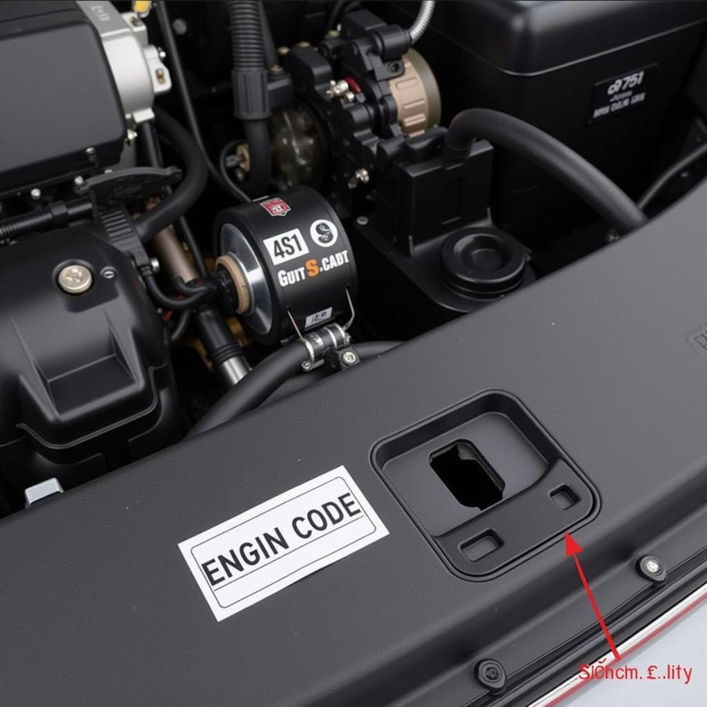 VW GTI Engine Code Sticker Location in Trunk