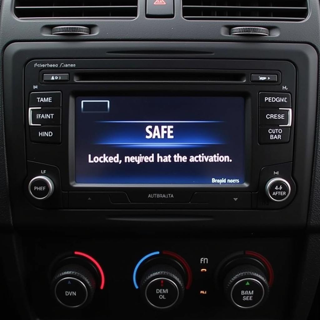 VW Jetta City 2007 Radio Showing "SAFE" Mode