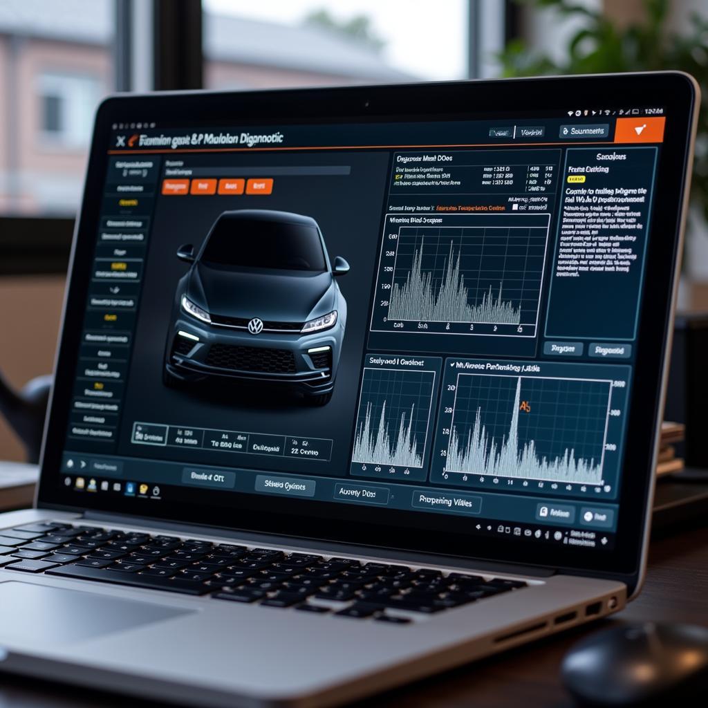 VW Jetta Diagnostic Software on Laptop