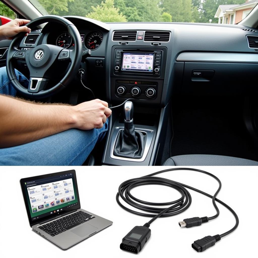 Connecting VAG-COM Cable to VW OBD-II Port