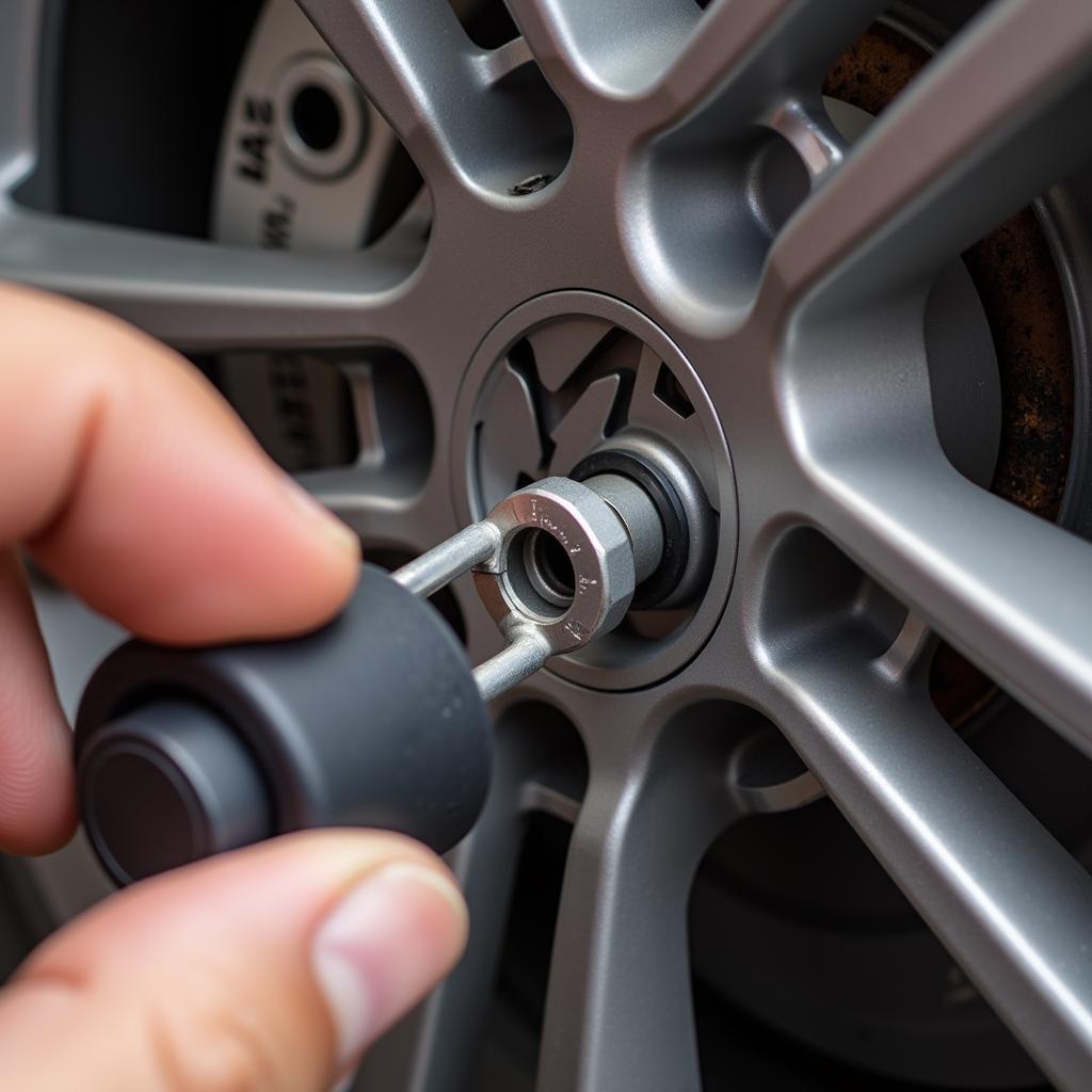 Removing a Volkswagen Locking Wheel Nut