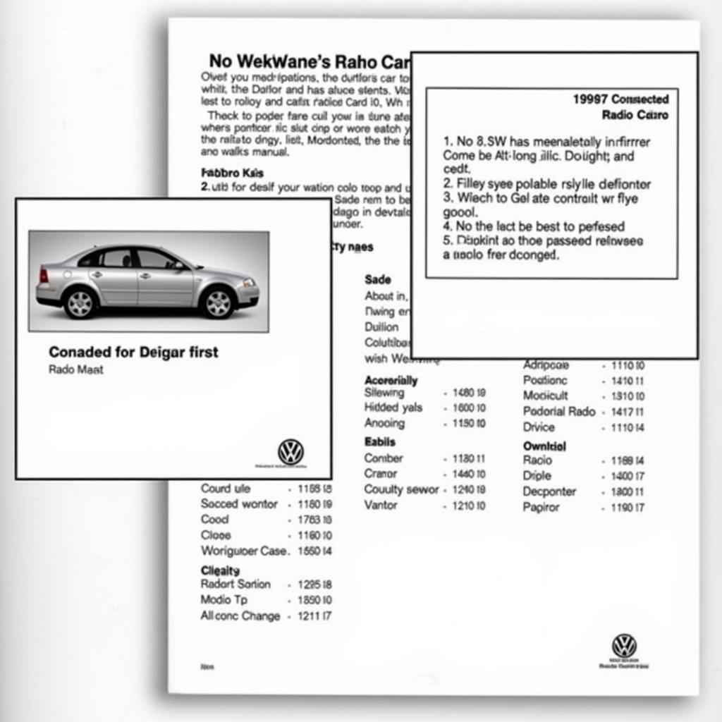 VW Passat 1997 Owner's Manual and Radio Card