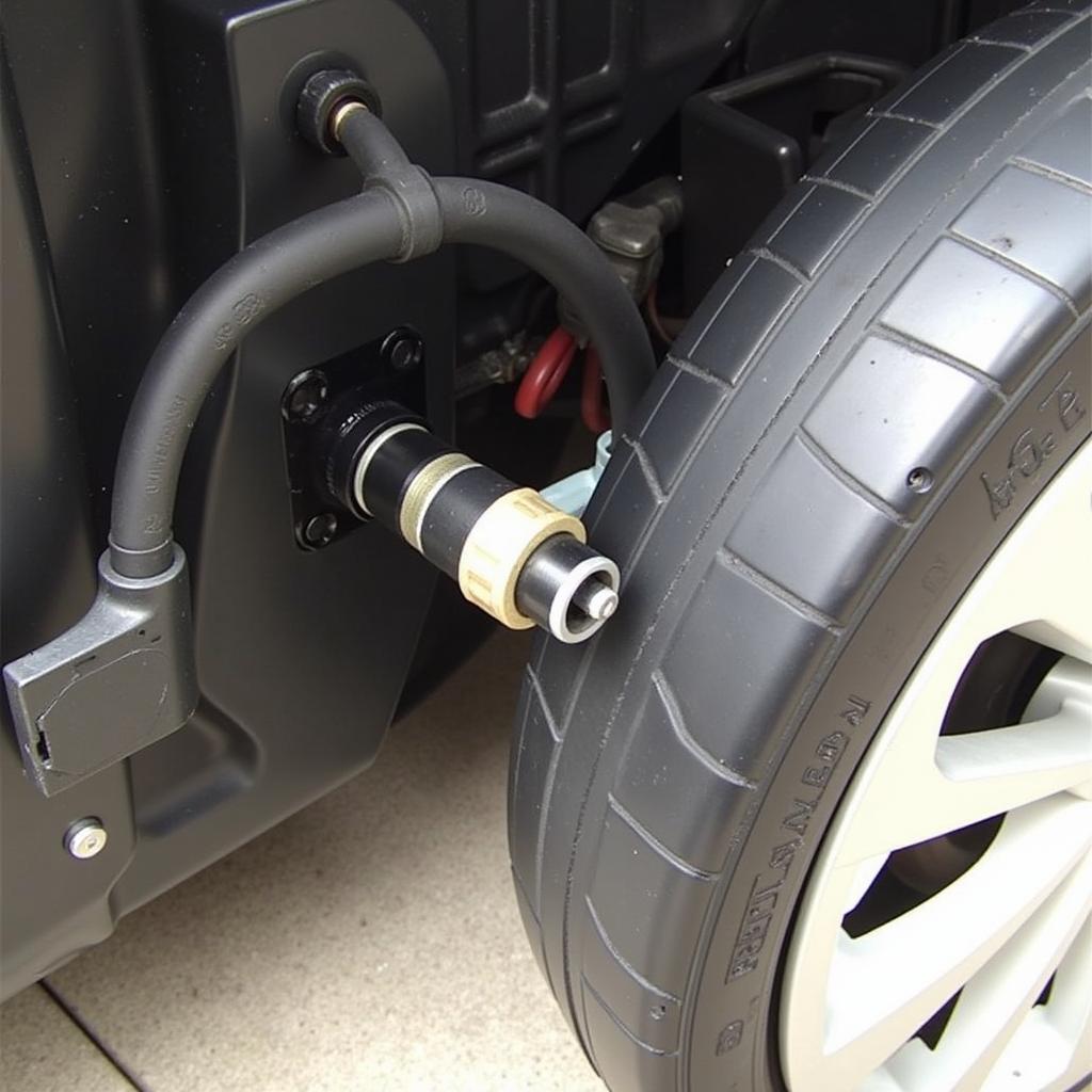 Close-up of a VW Passat Wheel Speed Sensor