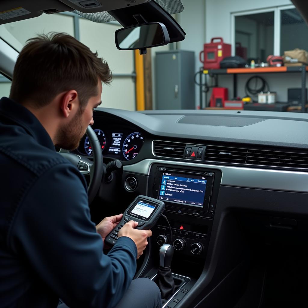 VW Passat Code Scanner Being Used