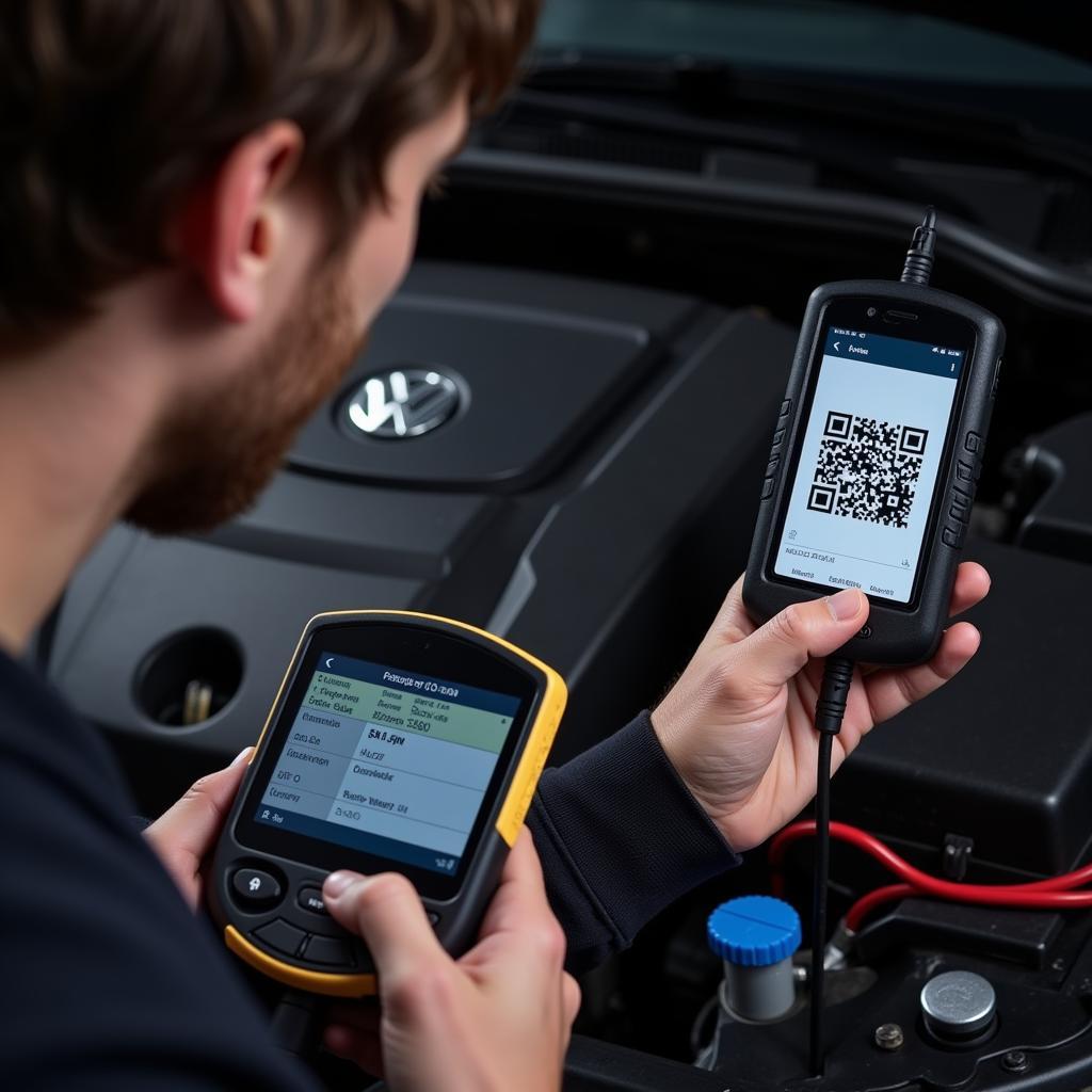 VW QR Code Scanned with Diagnostic Tool