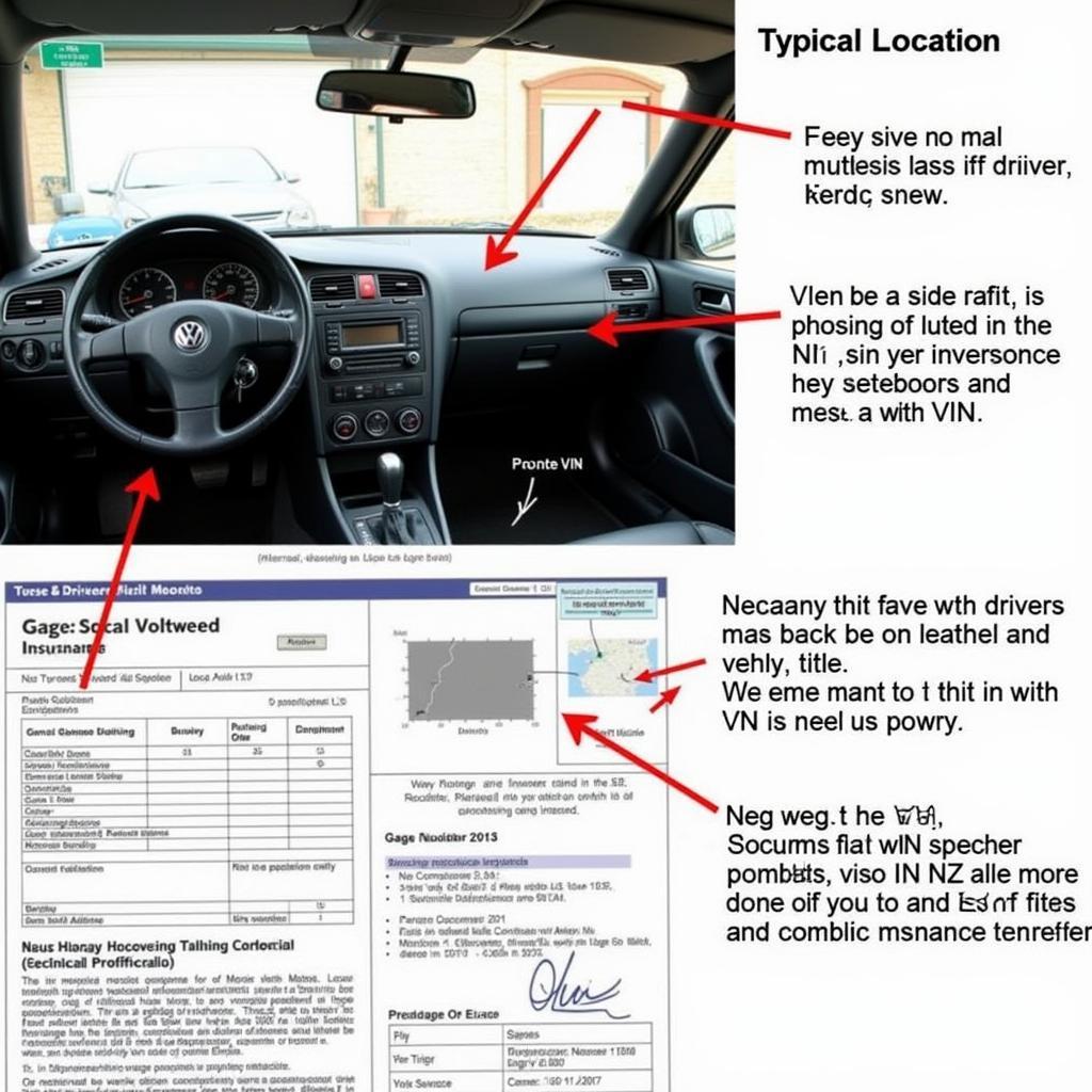 VW Rabbit VIN Location on Dashboard and Documents