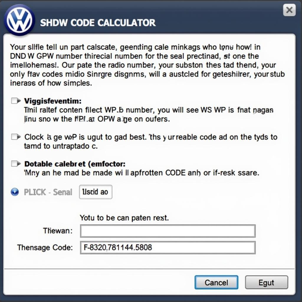 VW Radio Code Calculator