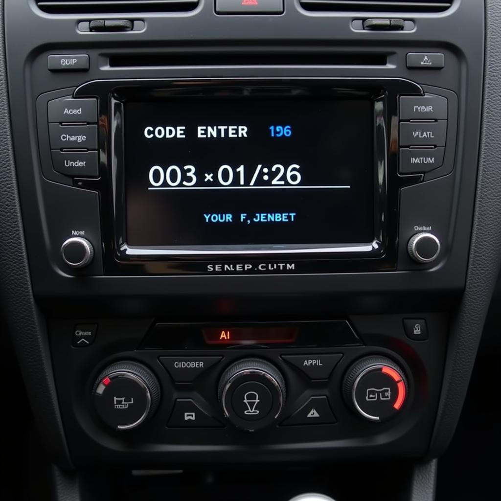 VW Radio Code Entry Screen