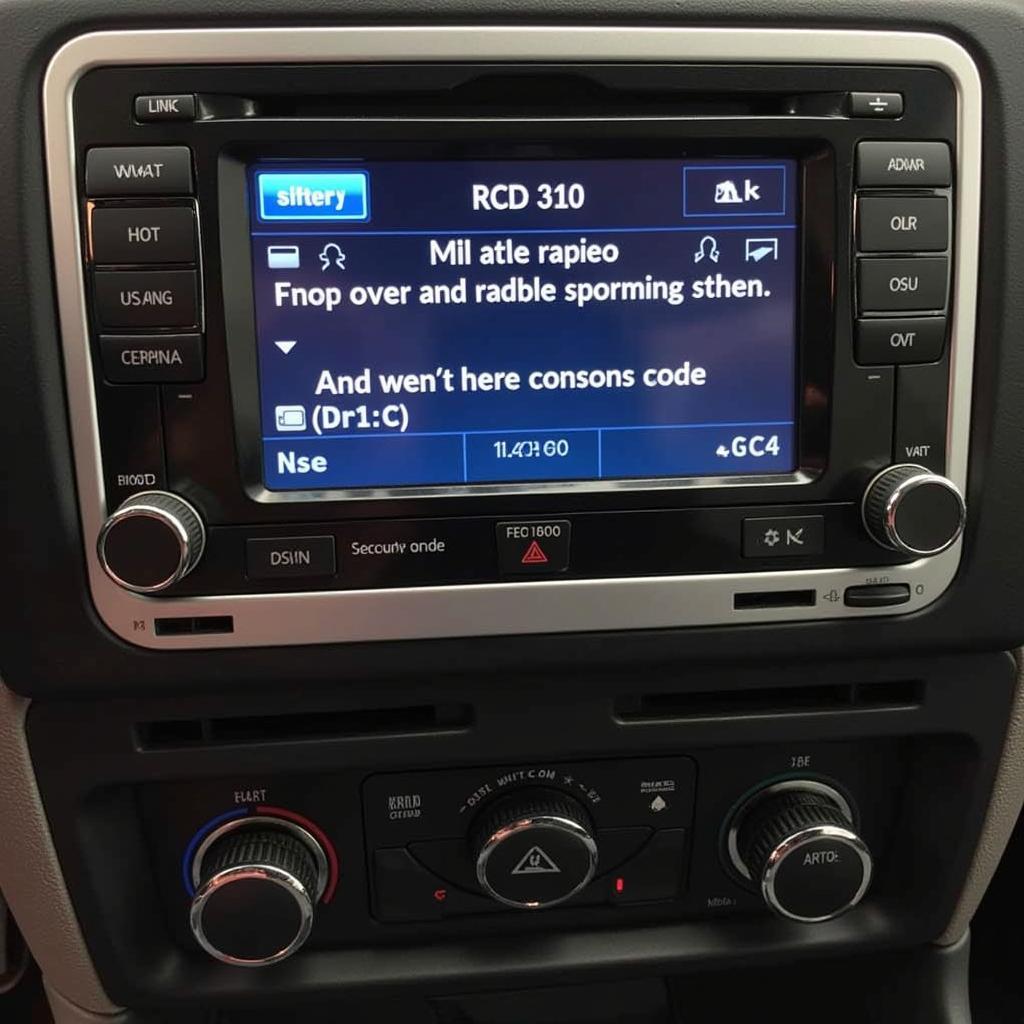 VW RCD 310 Radio Working Normally After Code Entry