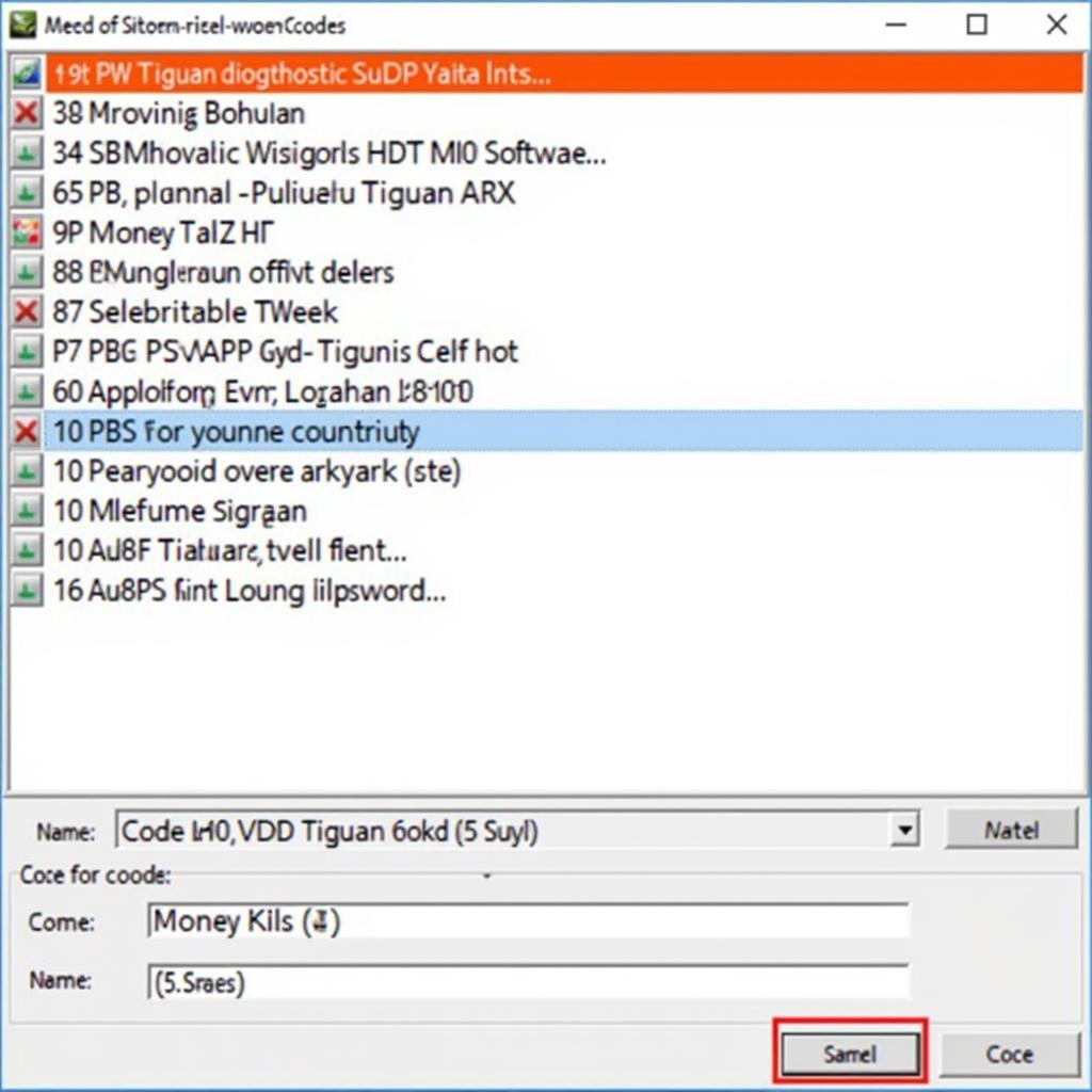 VW Tiguan 5N VCDS Software Interface