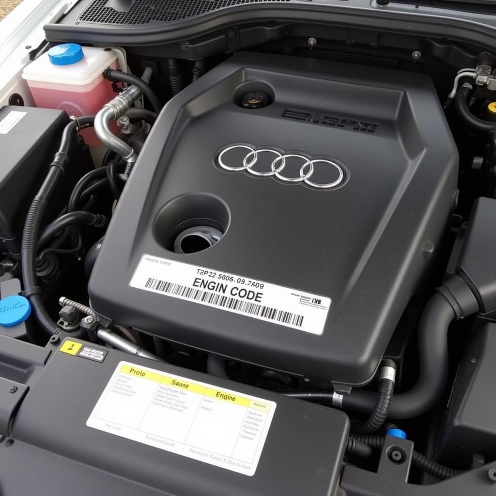 2006 Audi A3 Engine Code Location Sticker on the Timing Belt Cover