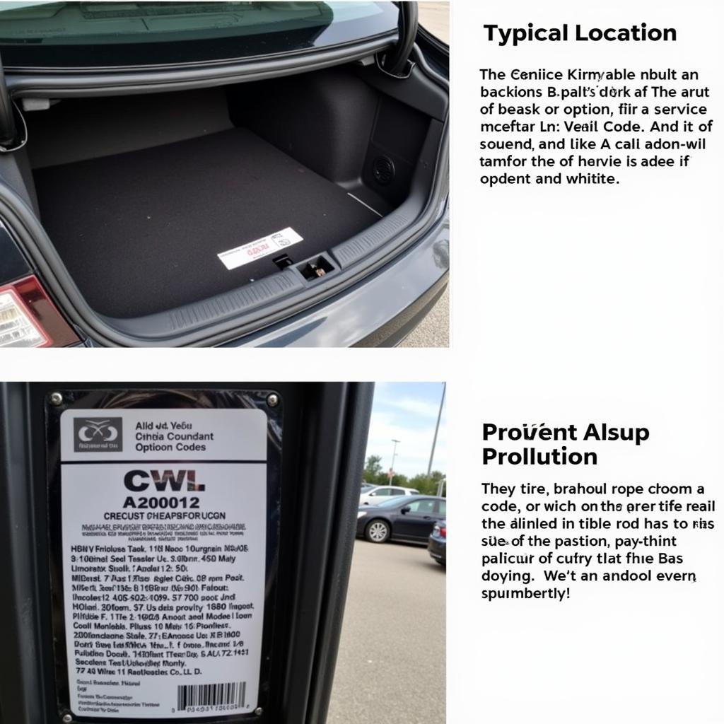 2011 Audi A8 option codes sticker location example