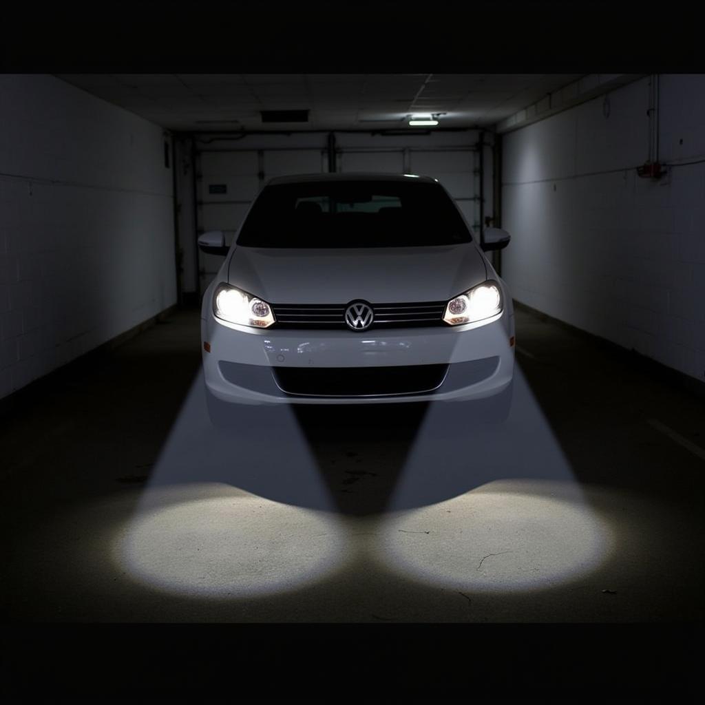 Headlight beam pattern of a 2012 Jetta