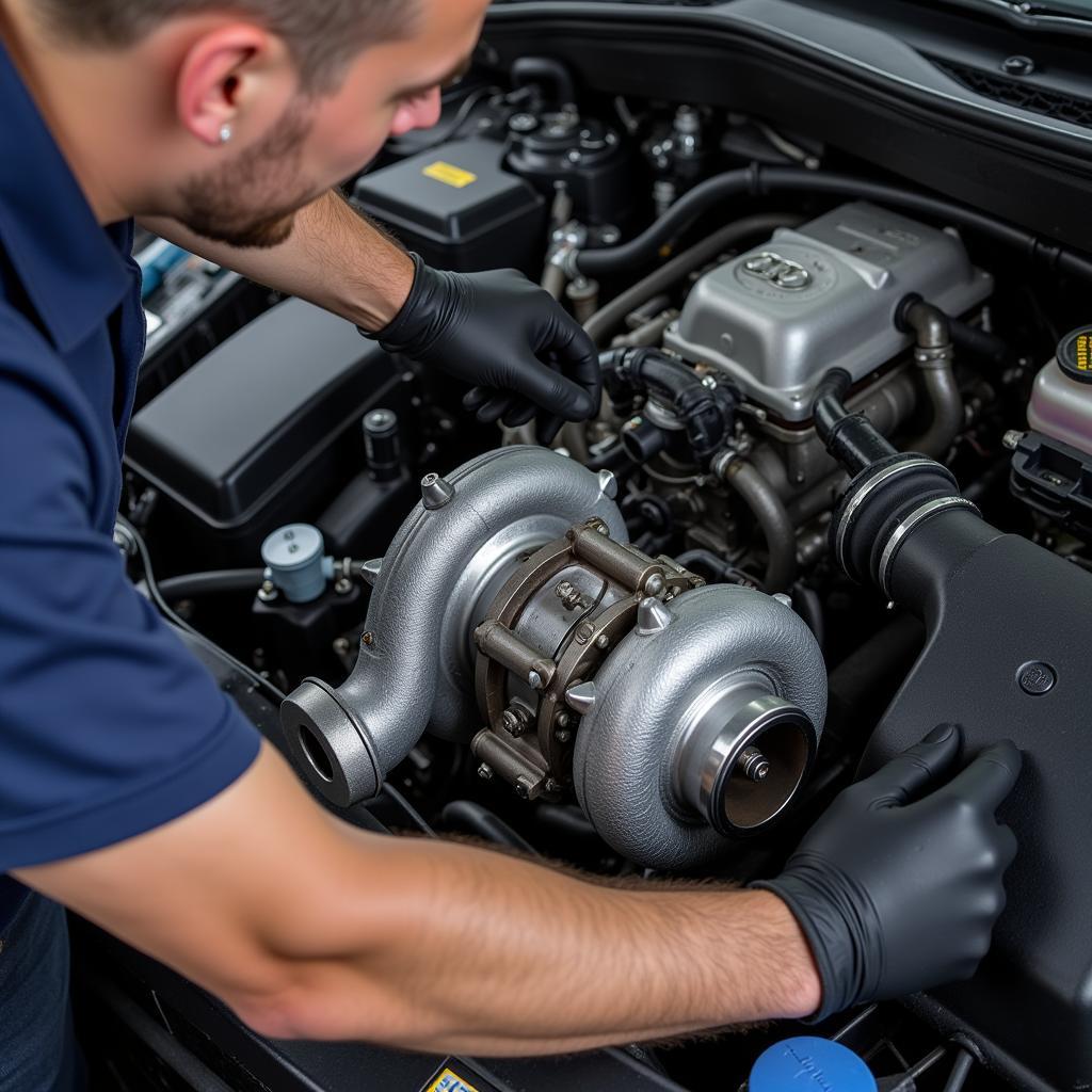 Inspecting the Turbocharger in an Audi A4 2.0 TDI