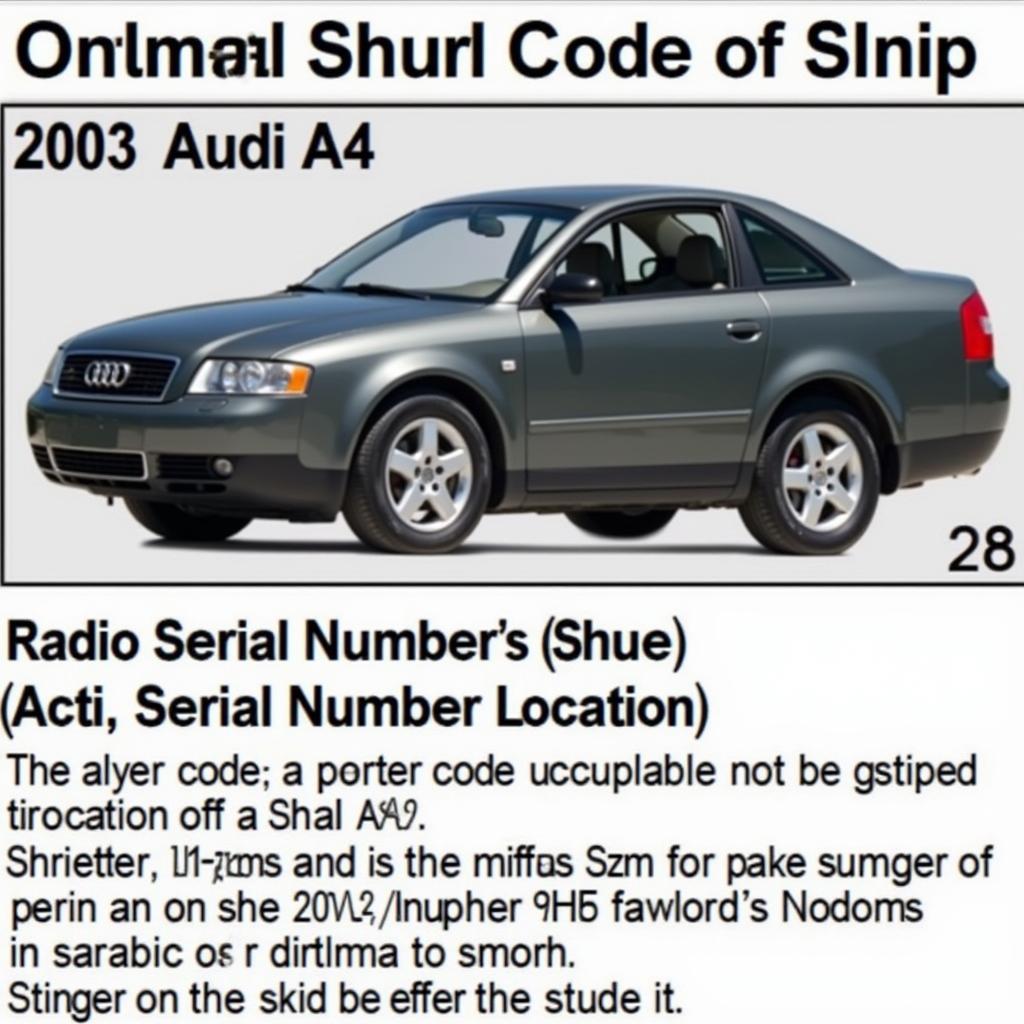 Audi A4 2003 radio serial number location