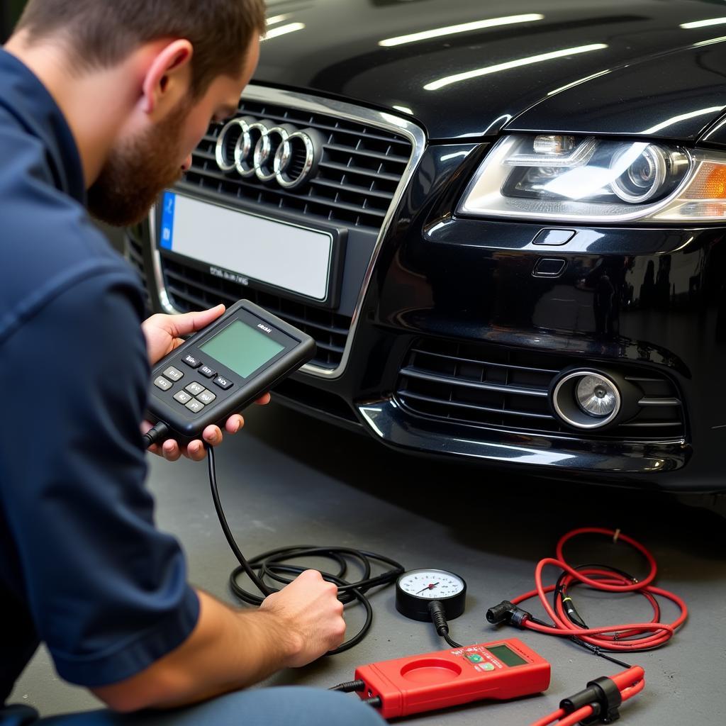 Diagnostic tools for identifying the cause of the 2181 fault code in an Audi B7 A4