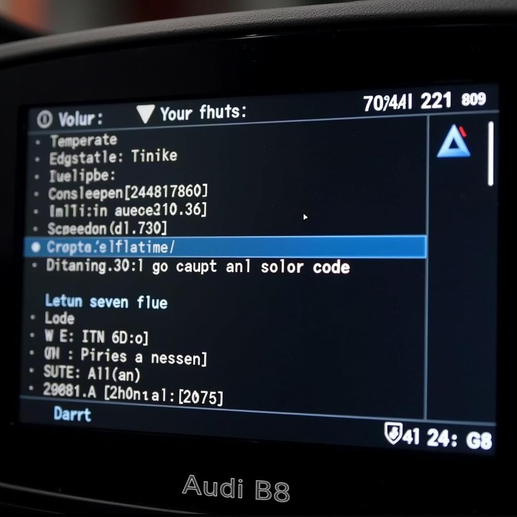 Audi B8 VAGCOM Scan Showing Oil Temp Code