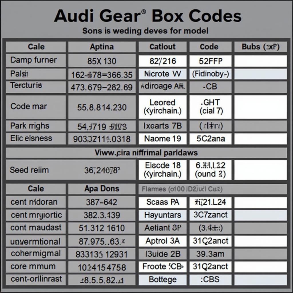 Decoding the Audi Gearbox Codes List: A Comprehensive Guide