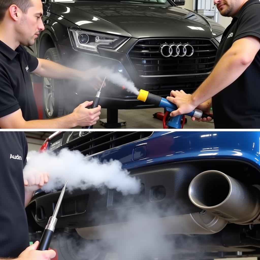 Checking for Exhaust Leaks on Audi with P0420