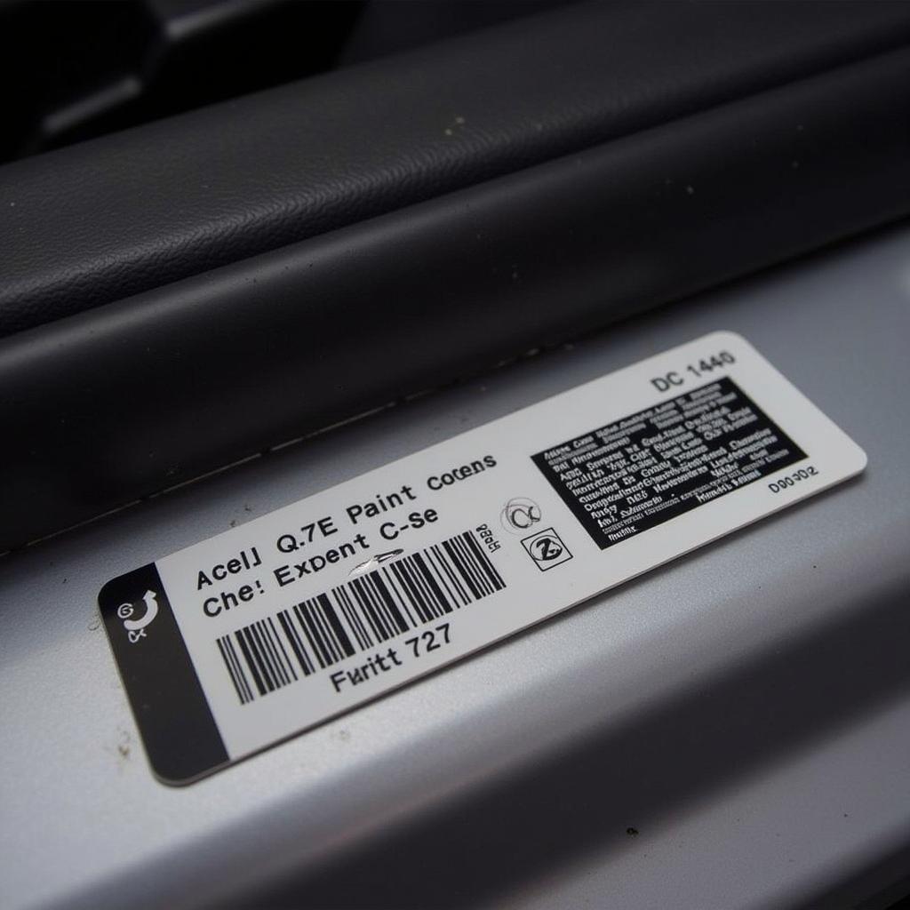 Audi Q7 Paint Code Sticker Location