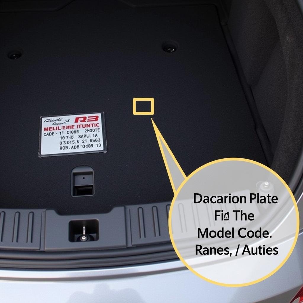 Audi RS3 Model Code Identification Plate