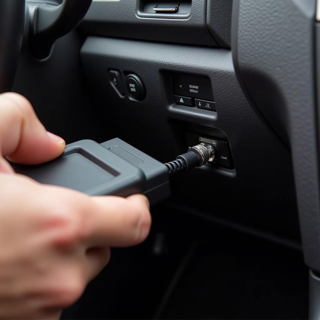 Connecting VCDS Cable to OBD-II Port