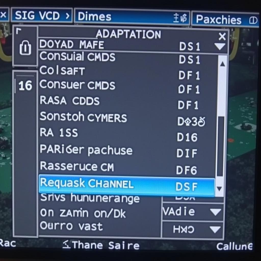 DSG Adaptation Software Screenshot