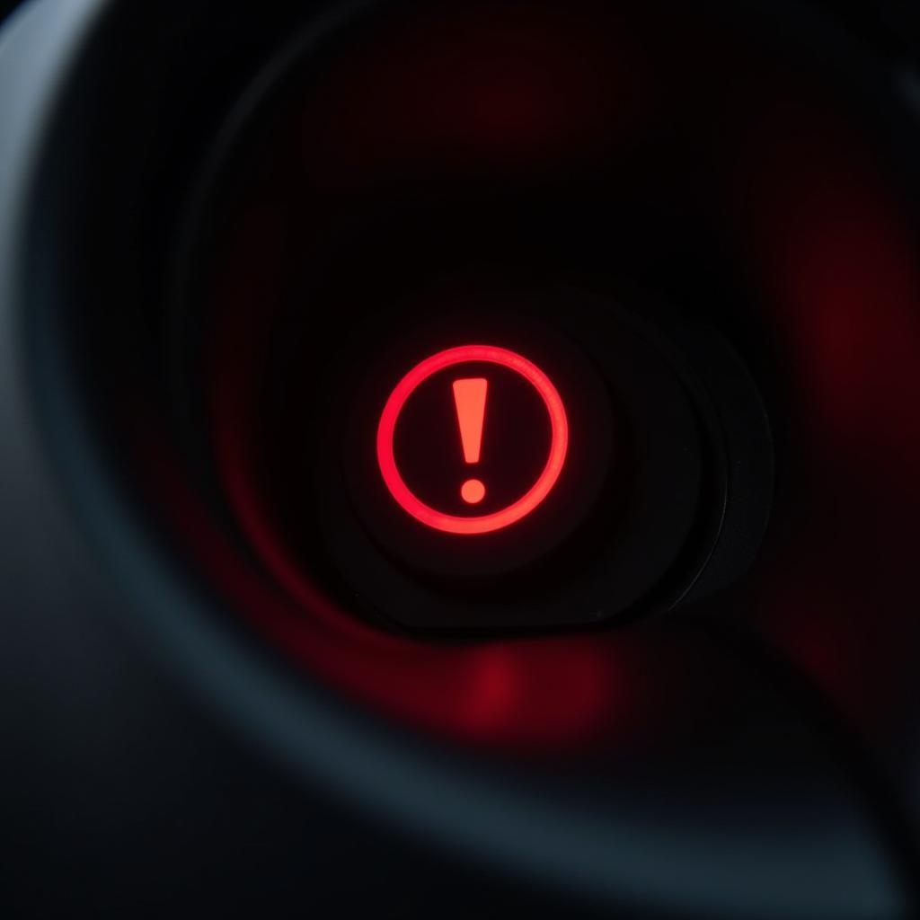 Emergency Brake Warning Light Illuminated on Car Dashboard