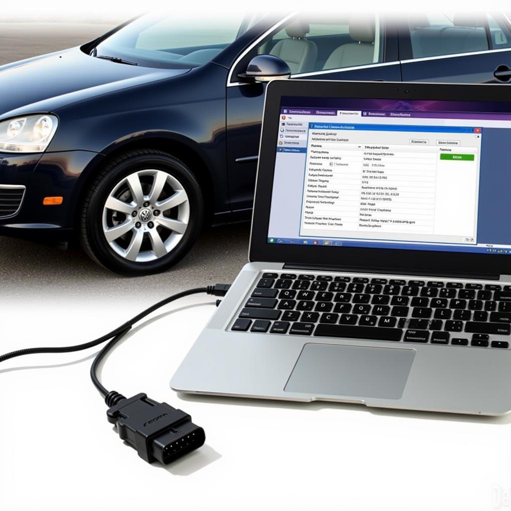 VCDS Diagnostic Tool Connected to a Jetta