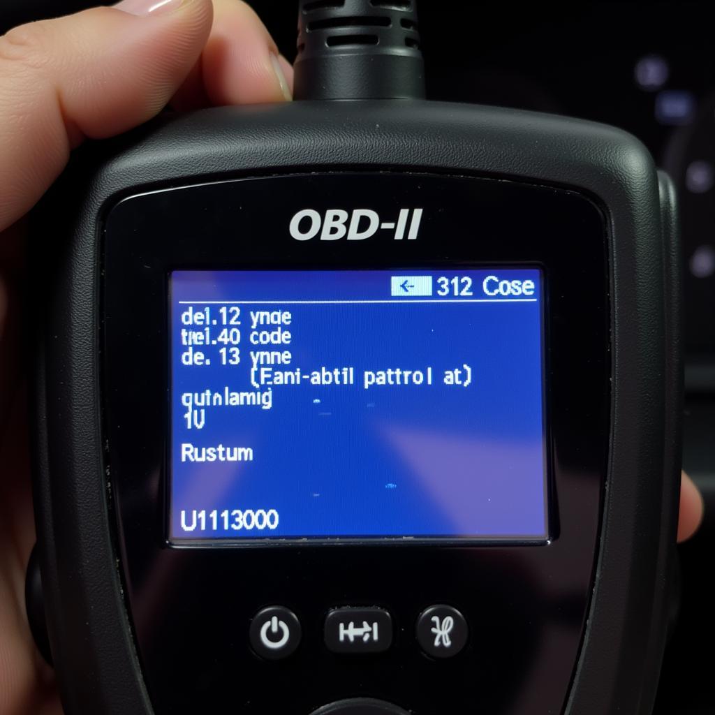 OBD-II Scanner Displaying U111300 Code