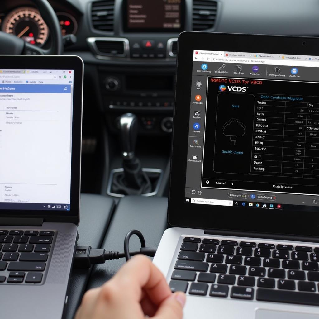 OBD Kabel für VCDS Connected to a Car and Laptop