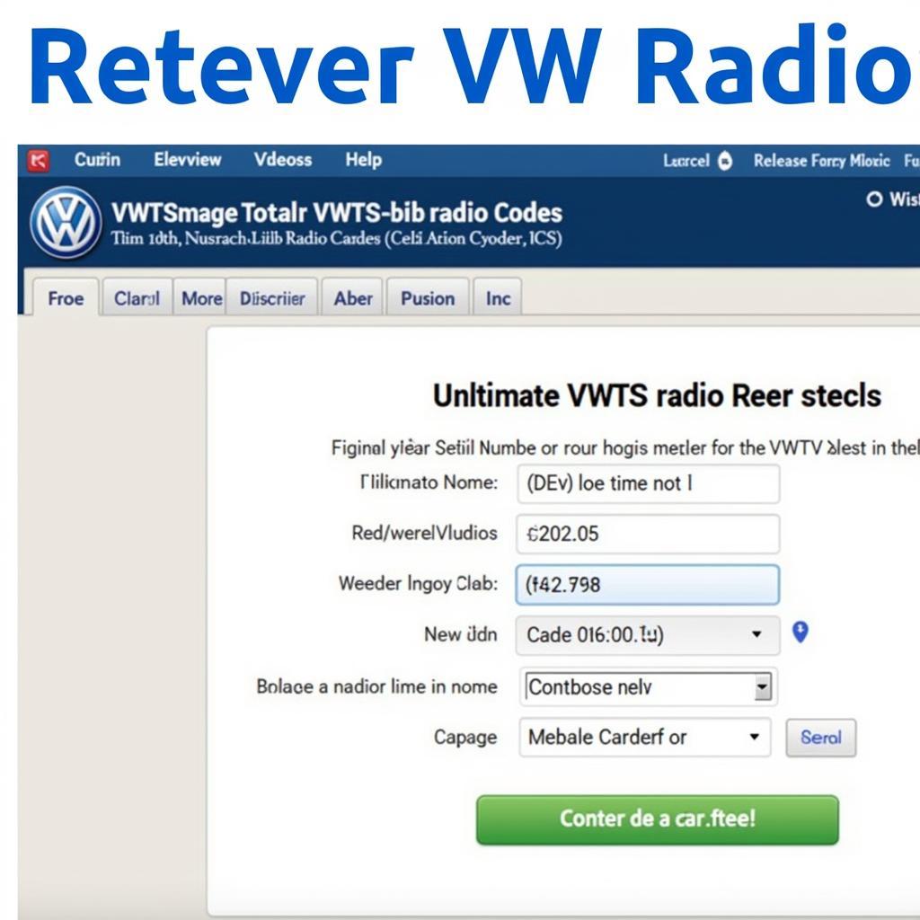 Online VW Radio Code Retrieval Tools