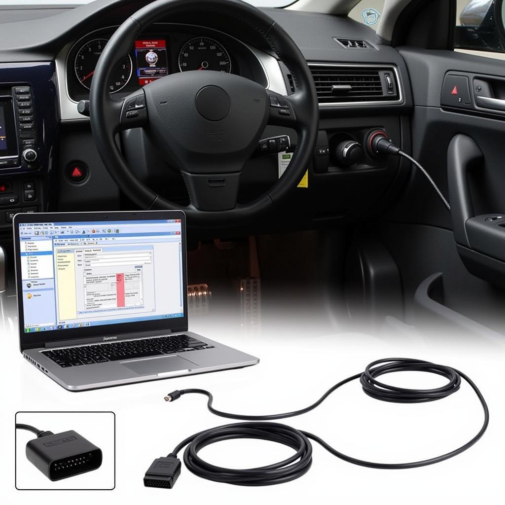 Connecting VCDS Interface to Passat B6 Diagnostic Port