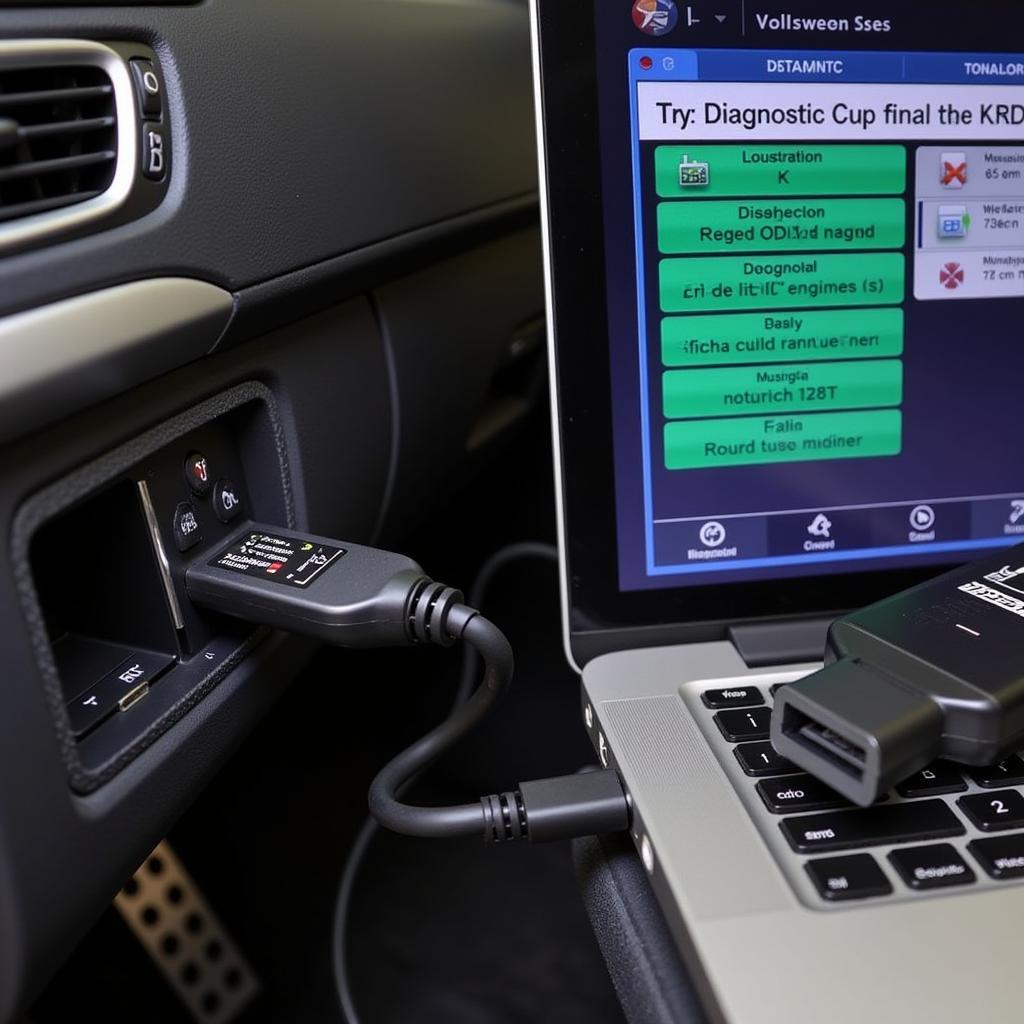 VCDS Diagnostic Interface on a 1.8T Engine