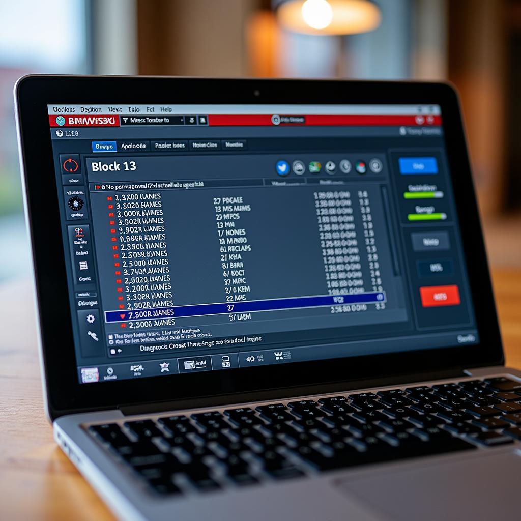 VCDS Block 13 BRM Display on a Laptop Screen
