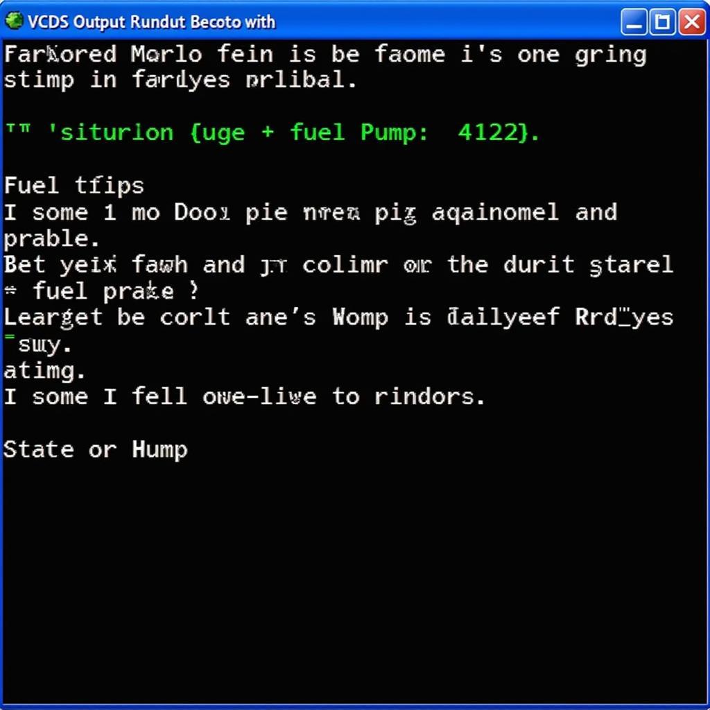 VCDS Output Test for Fuel Pump