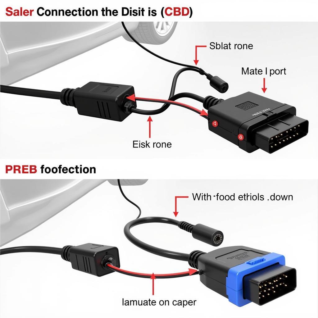 VCDS RusTech Cable Connection to OBD-II Port