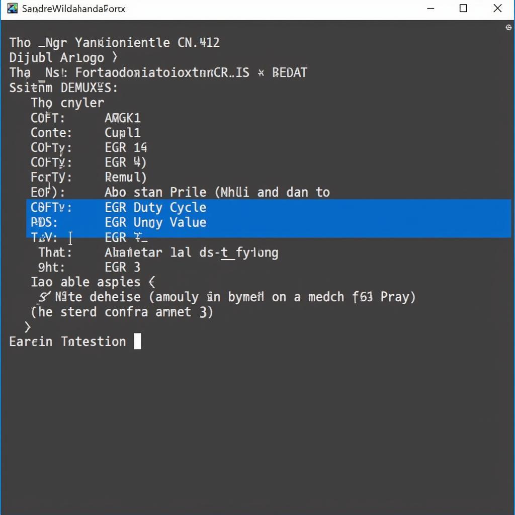 VCDS software displaying EGR settings