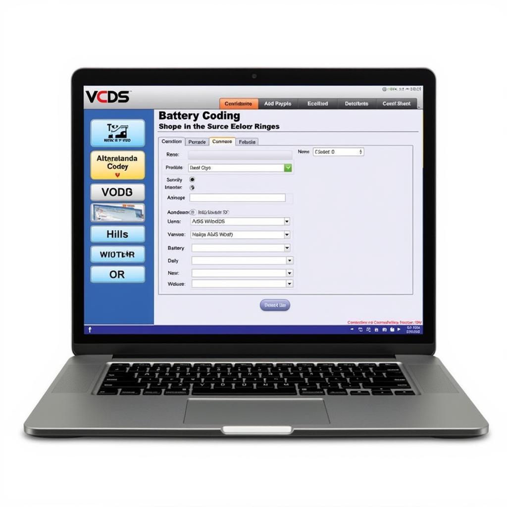 VCDS Software Interface Displaying Battery Coding Screen