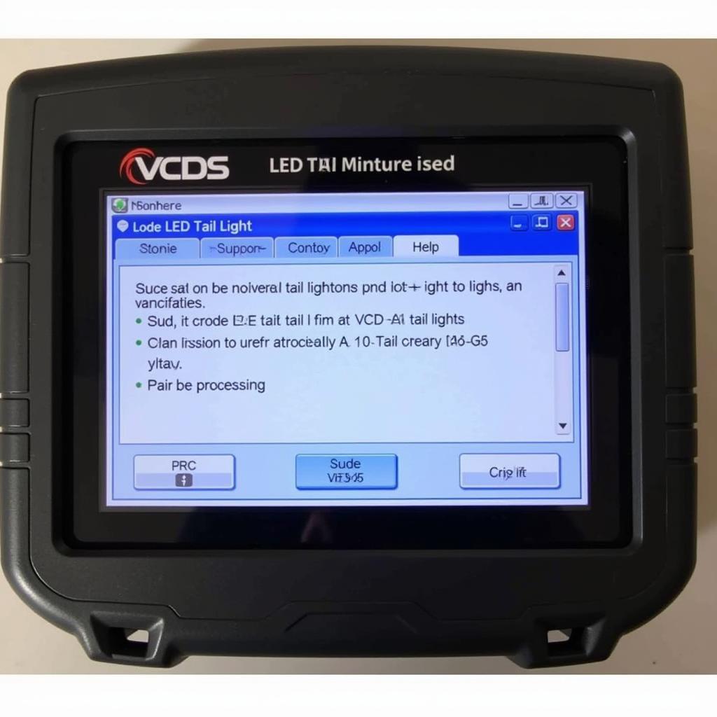 VCDS Software Interface Showing Successful LED Tail Light Coding