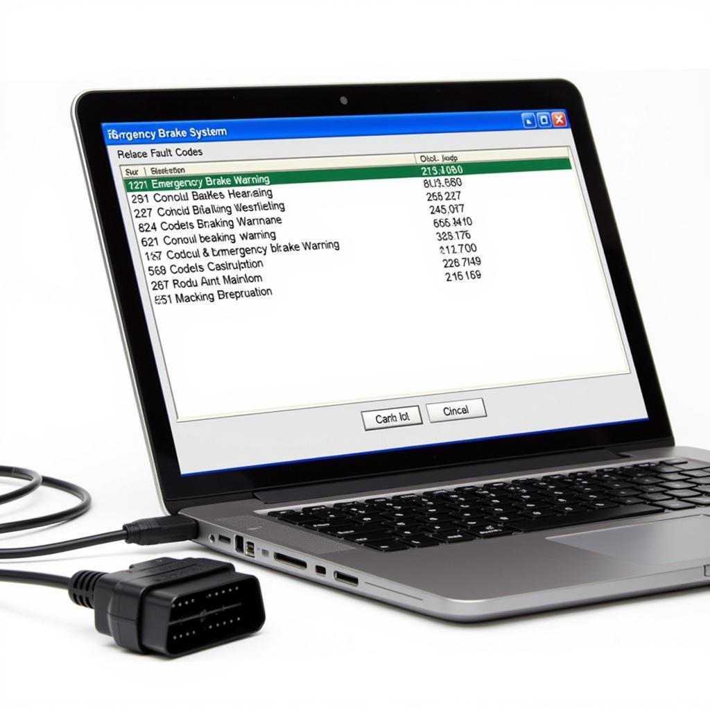 VCDS Software Displaying Fault Codes on a Laptop Screen