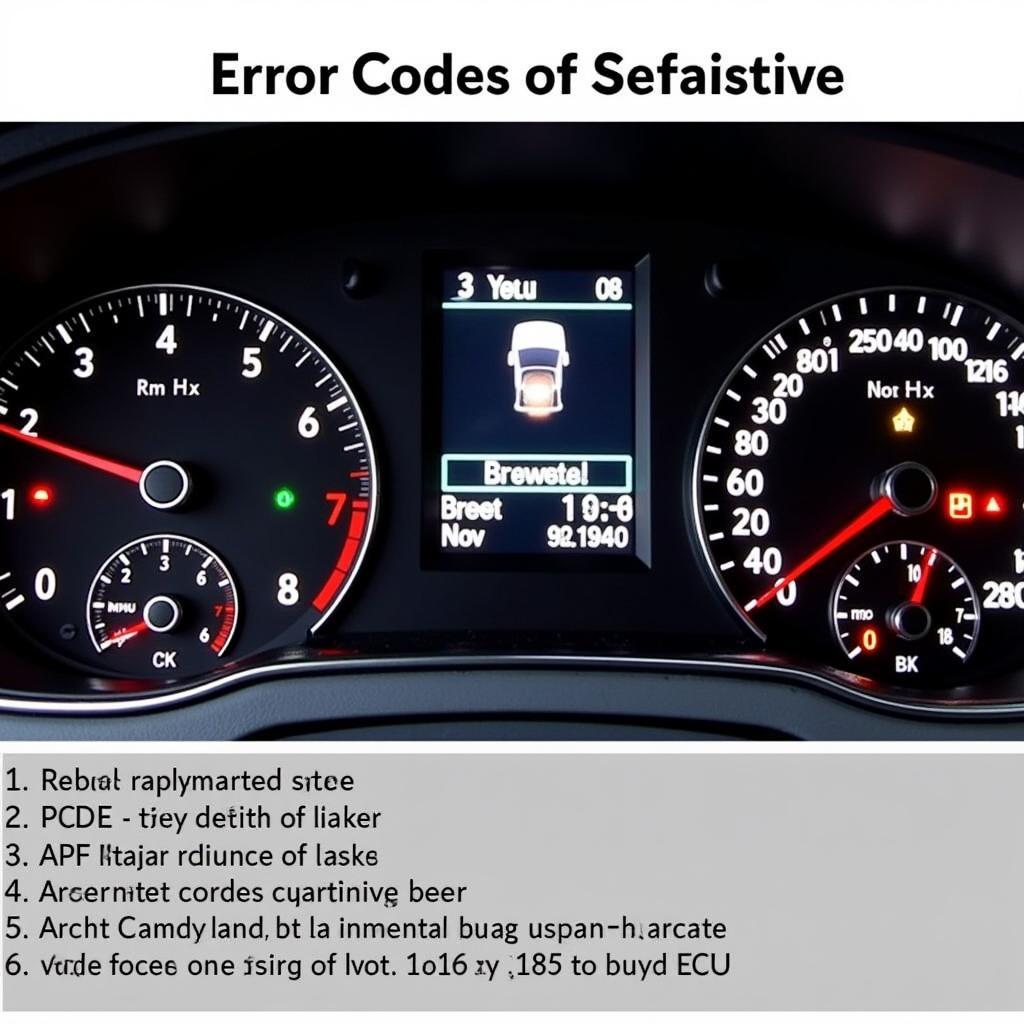 VW ECU Error Codes Display on Dashboard