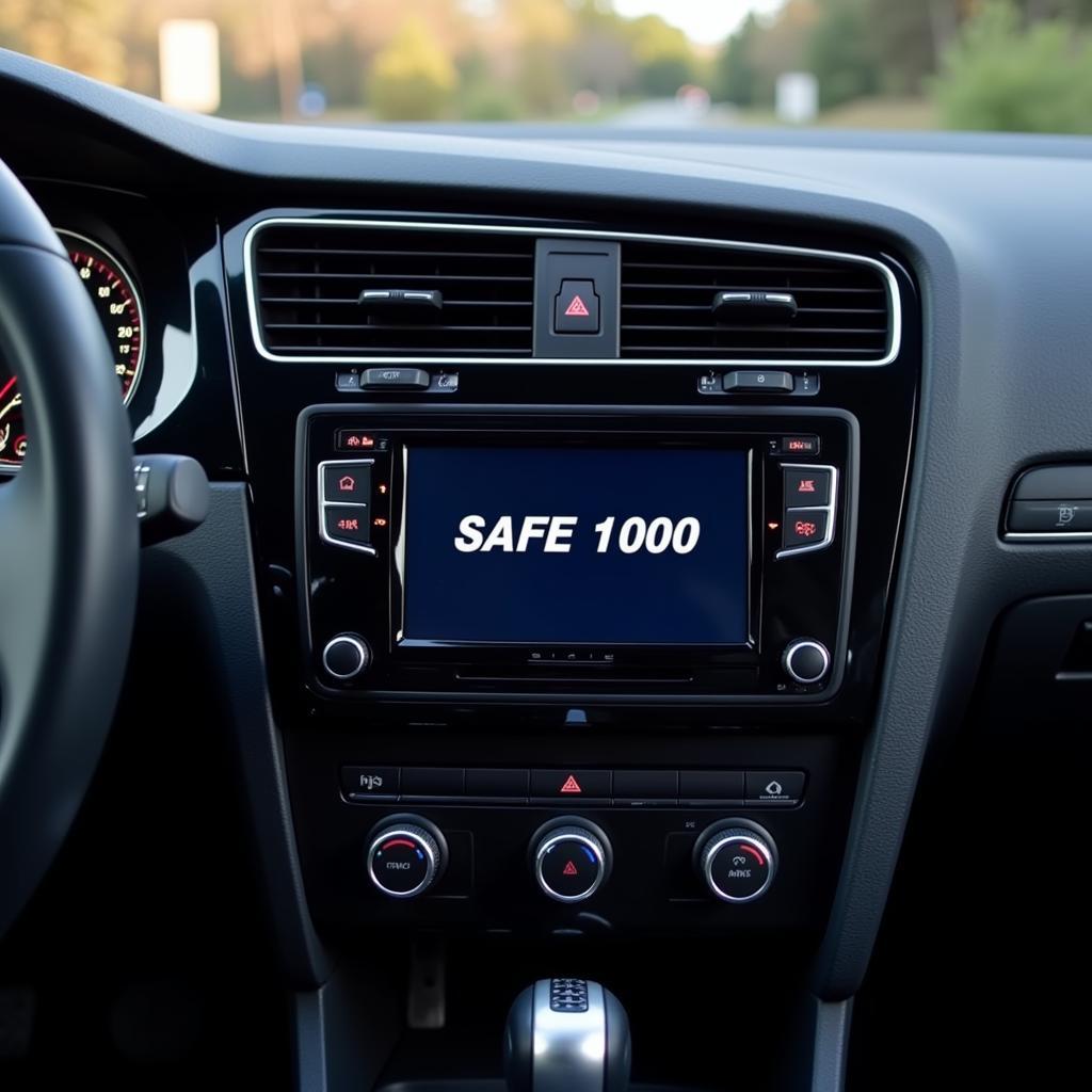 VW Golf Radio Displaying "SAFE 1000"