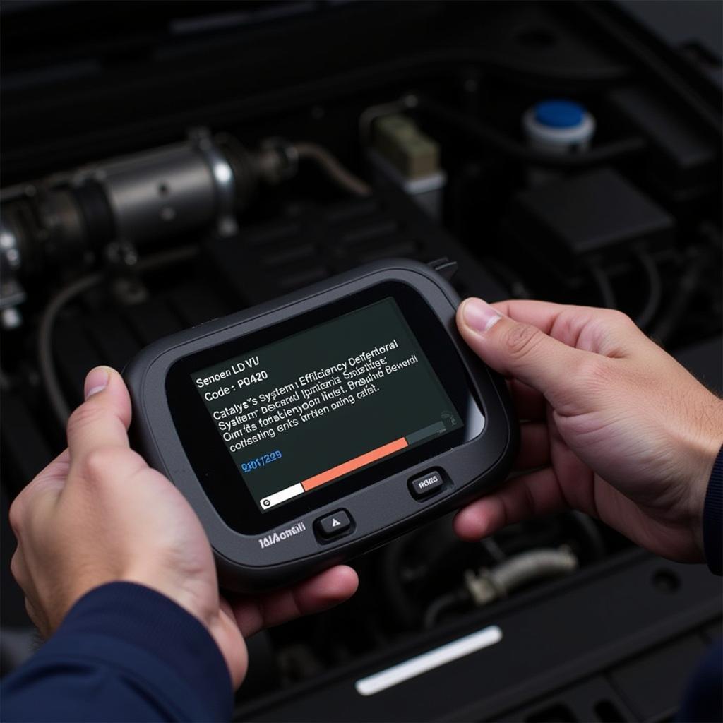 OBD-II Scanner Displaying 04 VW Engine Codes