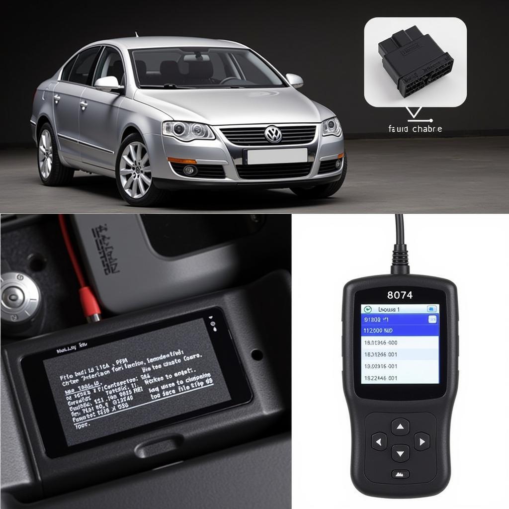 OBD-II Scanner Diagnosing VW Passat Fault Code 18074