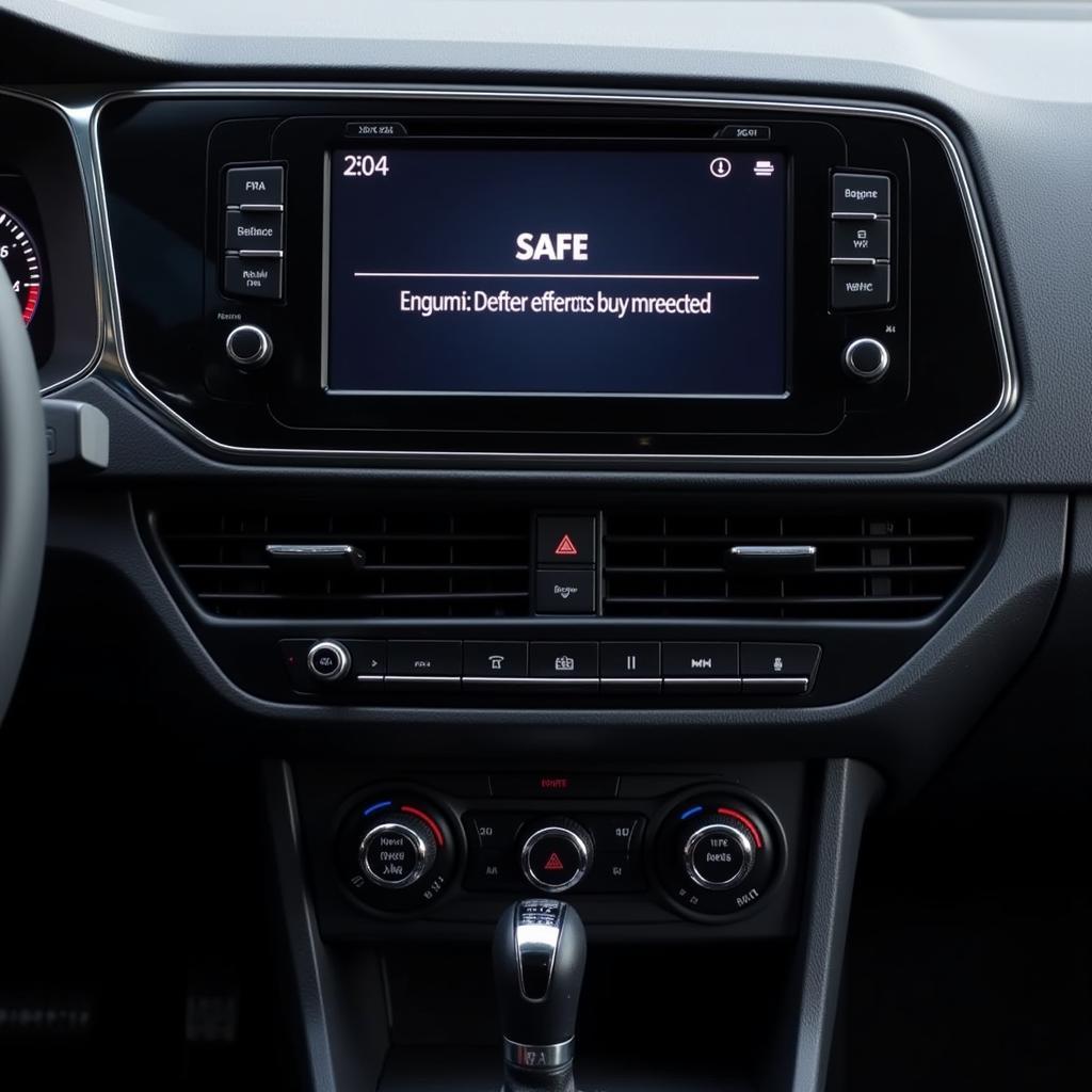 VW Radio Display Showing SAFE Mode