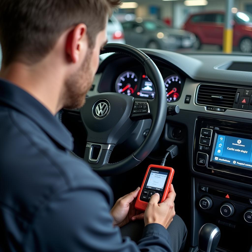 VW Tiguan OBD2 Scanner in Action