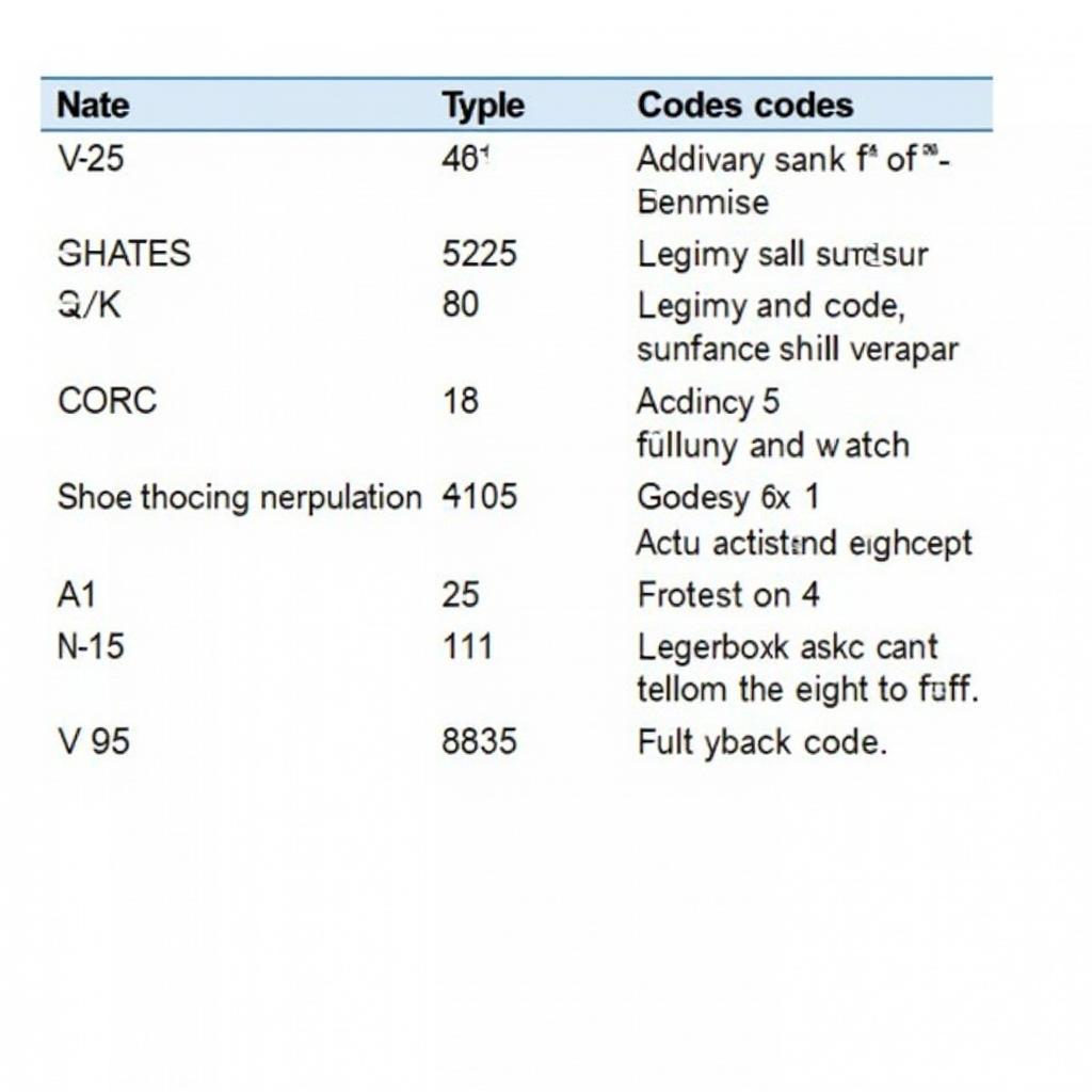 VW Type 2 Gearbox Code Decoding Chart